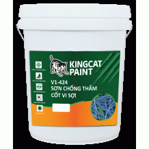 KINGCAT V1-424: SƠN PHỦ CHỐNG THẤM LỘ THIÊN CỐT VI SỢI CHO TƯỜNG SÀN BÊ TÔNG, SÀN GẠCH