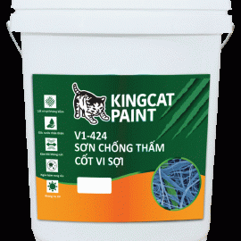 KINGCAT V1-424: SƠN PHỦ CHỐNG THẤM LỘ THIÊN CỐT VI SỢI CHO BỂ NƯỚC, HỒ CÁ