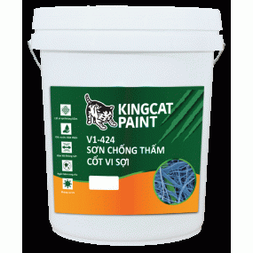 KINGCAT V1-424: SƠN PHỦ CHỐNG THẤM LỘ THIÊN CỐT VI SỢI CHO TƯỜNG SÀN BÊ TÔNG, SÀN GẠCH