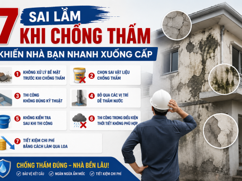 7 SAI LẦM KHI CHỐNG THẤM KHIẾN NHÀ BẠN NHANH XUỐNG CẤP